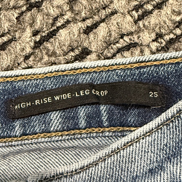 Banana Republic High Rise Wide Leg Crop Jeans Women’s 25 Modern Classic Raw Hem - Picture 3 of 5